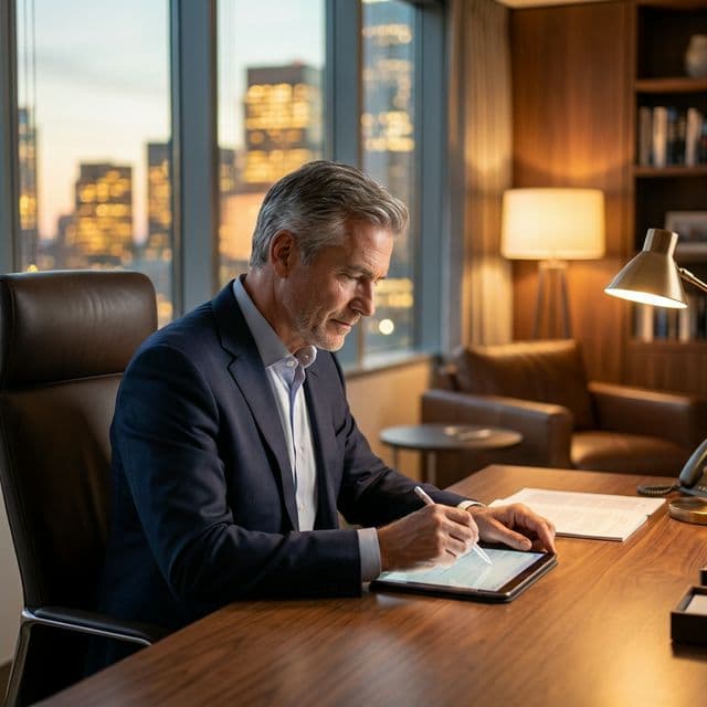 Abogado ejecutivo trabajando